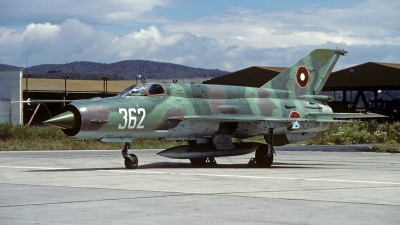 Photo ID 83634 by Carl Brent. Bulgaria Air Force Mikoyan Gurevich MiG 21bis SAU, 362