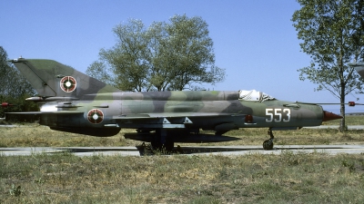 Photo ID 101205 by Joop de Groot. Bulgaria Air Force Mikoyan Gurevich MiG 21bis LASUR, 553