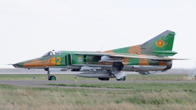 Photo ID 103794 by Pieter Stroobach. Kazakhstan Air Force Mikoyan Gurevich MiG 27M Flogger,  