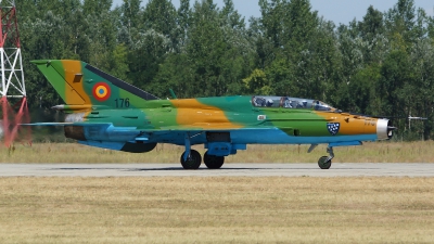 Photo ID 125756 by Lukas Kinneswenger. Romania Air Force Mikoyan Gurevich MiG 21UM Lancer B, 176