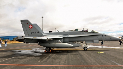 Photo ID 135643 by Ricardo Gomes. Switzerland Air Force McDonnell Douglas F A 18D Hornet, J 5234