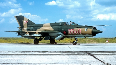 Photo ID 188804 by Carl Brent. Hungary Air Force Mikoyan Gurevich MiG 21bis SAU, 5540