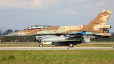 Photo ID 231287 by Stamatis Alipasalis. Israel Air Force General Dynamics KF 16D Fighting Falcon, 074