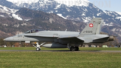 Photo ID 314 by James Shelbourn. Switzerland Air Force McDonnell Douglas F A 18C Hornet, J 5020