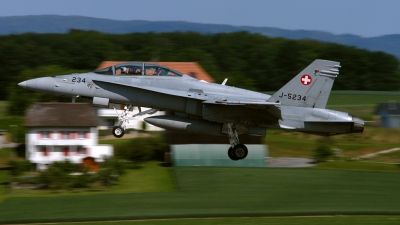 Photo ID 49997 by Sven Zimmermann. Switzerland Air Force McDonnell Douglas F A 18D Hornet, J 5234