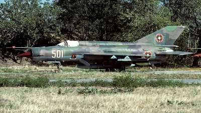 Photo ID 61521 by Carl Brent. Bulgaria Air Force Mikoyan Gurevich MiG 21bis LASUR, 501