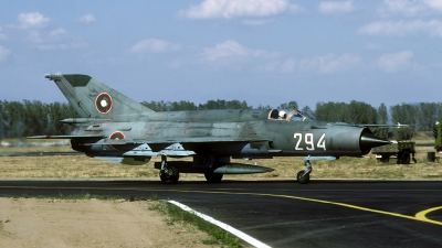 Photo ID 70400 by Joop de Groot. Bulgaria Air Force Mikoyan Gurevich MiG 21bis, 294