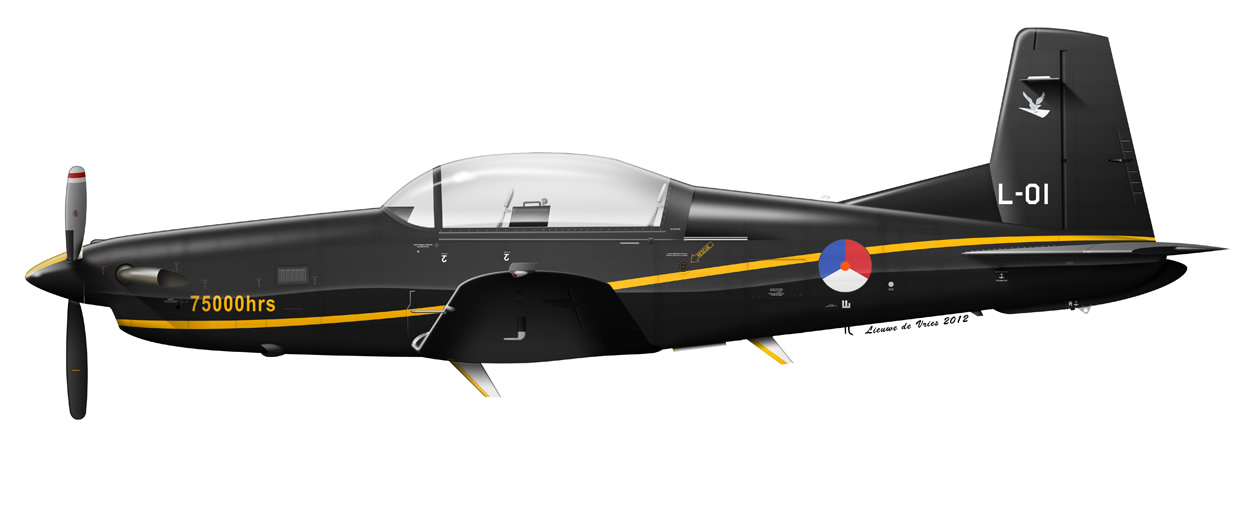 profile of a Royal Netherlands AIr Force Pilatus PC-7 L-01