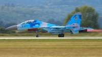 Photo ID 129150 by Rudolf Chocholacek. Ukraine Air Force Sukhoi Su 27UB,  