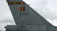 Photo ID 27257 by Tim Van den Boer. Belgium Air Force General Dynamics F 16AM Fighting Falcon, FA 103