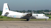 Photo ID 43055 by Martin Kubo. Argentina Air Force Fokker F 27 Mk400 Troopship, TC 71