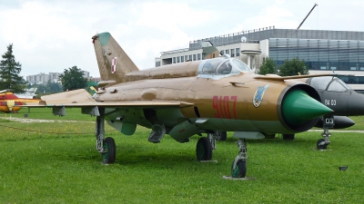 Photo ID 80948 by Carl Brent. Poland Air Force Mikoyan Gurevich MiG 21MF, 9107