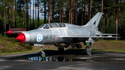 Photo ID 91919 by Pieter Stroobach. Finland Air Force Mikoyan Gurevich MiG 21U, MK 103