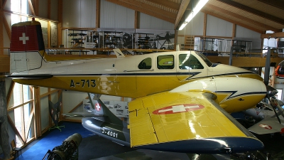 Photo ID 97047 by Paul Newbold. Switzerland Air Force Beech E50 Twin Bonanza, A 713