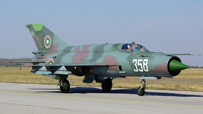 Photo ID 107659 by Lukas Kinneswenger. Bulgaria Air Force Mikoyan Gurevich MiG 21bis SAU, 358