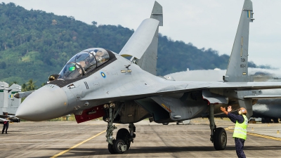 Photo ID 119927 by Laurence M Bean. Malaysia Air Force Sukhoi Su 30MKM Flanker, M52 11