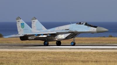 Photo ID 123285 by Chris Lofting. Ukraine Air Force Mikoyan Gurevich MiG 29 9 13, 54 WHITE