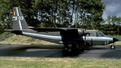 Photo ID 123613 by Joop de Groot. Belgium Army Britten Norman BN 2A 21 Islander, B 03