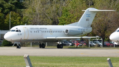 Photo ID 128713 by Fabian Pesikonis. Argentina Air Force Fokker F 28 1000C Fellowship, TC 53