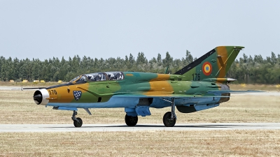Photo ID 130047 by Niels Roman / VORTEX-images. Romania Air Force Mikoyan Gurevich MiG 21UM Lancer B, 176
