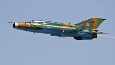 Photo ID 130670 by Niels Roman / VORTEX-images. Romania Air Force Mikoyan Gurevich MiG 21UM Lancer B, 176