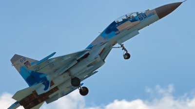 Photo ID 132401 by Chris Albutt. Ukraine Air Force Sukhoi Su 27UB,  