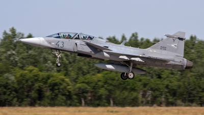 Photo ID 132523 by Robin Coenders / VORTEX-images. Hungary Air Force Saab JAS 39D Gripen, 43