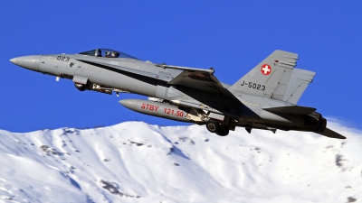 Photo ID 135039 by Niels Roman / VORTEX-images. Switzerland Air Force McDonnell Douglas F A 18C Hornet, J 5023