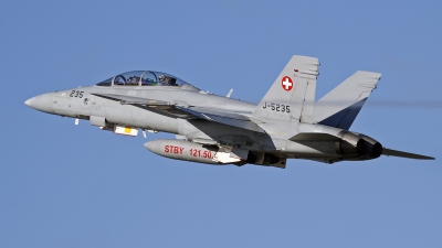 Photo ID 136298 by Niels Roman / VORTEX-images. Switzerland Air Force McDonnell Douglas F A 18D Hornet, J 5235