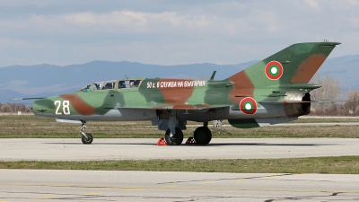 Photo ID 138890 by Stamatis Alipasalis. Bulgaria Air Force Mikoyan Gurevich MiG 21UM, 28