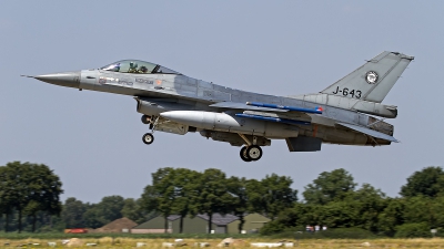 Photo ID 144353 by Niels Roman / VORTEX-images. Netherlands Air Force General Dynamics F 16AM Fighting Falcon, J 643