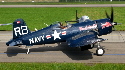 Photo ID 154420 by Martin Thoeni - Powerplanes. Private Red Bull Vought F4U 4 Corsair, OE EAS
