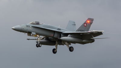 Photo ID 157665 by Doug MacDonald. Switzerland Air Force McDonnell Douglas F A 18C Hornet, J 5003