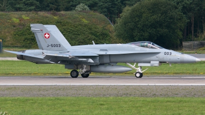 Photo ID 161202 by Rainer Mueller. Switzerland Air Force McDonnell Douglas F A 18C Hornet, J 5003
