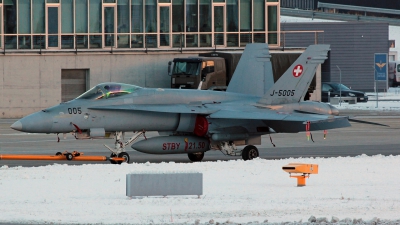 Photo ID 187306 by Richard de Groot. Switzerland Air Force McDonnell Douglas F A 18C Hornet, J 5005