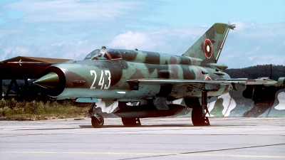Photo ID 249462 by Carl Brent. Bulgaria Air Force Mikoyan Gurevich MiG 21bis SAU, 243