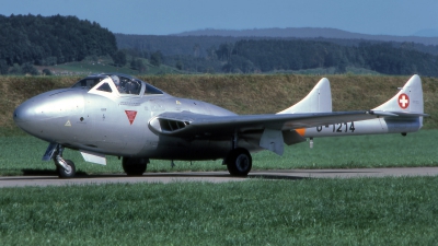 Photo ID 250998 by Marc van Zon. Switzerland Air Force De Havilland DH 115 Vampire T 55, U 1214