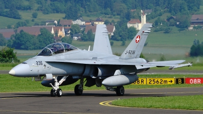 Photo ID 253800 by Lukas Kinneswenger. Switzerland Air Force McDonnell Douglas F A 18D Hornet, J 5236