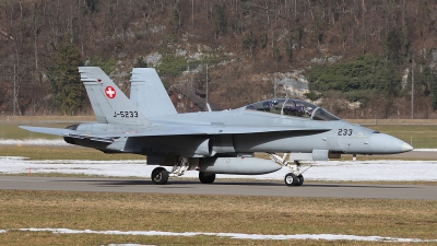 Photo ID 254035 by Ludwig Isch. Switzerland Air Force McDonnell Douglas F A 18D Hornet, J 5233