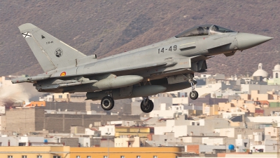 Photo ID 257892 by Adolfo Bento de Urquia. Spain Air Force Eurofighter C 16 Typhoon EF 2000S, C 16 49