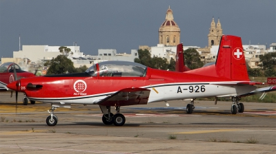Photo ID 258069 by Duncan Portelli Malta. Switzerland Air Force Pilatus NCPC 7 Turbo Trainer, A 926