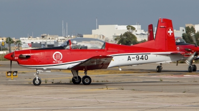 Photo ID 258071 by Duncan Portelli Malta. Switzerland Air Force Pilatus NCPC 7 Turbo Trainer, A 940
