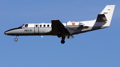 Photo ID 282887 by Rafael Alvarez Cacho. Spain Air Force Cessna 560 Citation V, TR 20 03