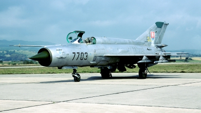 Photo ID 32129 by Joop de Groot. Slovakia Air Force Mikoyan Gurevich MiG 21MF, 7703