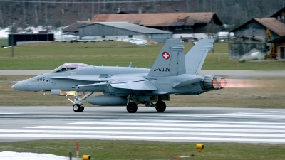 Photo ID 33639 by Joop de Groot. Switzerland Air Force McDonnell Douglas F A 18C Hornet, J 5006