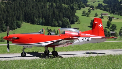 Photo ID 34445 by Ludwig Isch. Switzerland Air Force Pilatus PC 7 Turbo Trainer, A 934