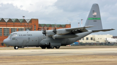 Photo ID 38031 by PAUL CALLAGHAN. USA Air Force Lockheed C 130E Hercules L 382, 63 9813