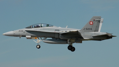 Photo ID 38066 by Klemens Hoevel. Switzerland Air Force McDonnell Douglas F A 18D Hornet, J 5233