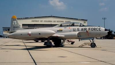 Photo ID 46831 by David F. Brown. USA Air Force Lockheed T 33A Shooting Star, 53 5403