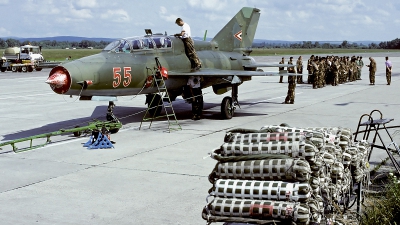 Photo ID 54900 by Carl Brent. Hungary Air Force Mikoyan Gurevich MiG 21UM, 55